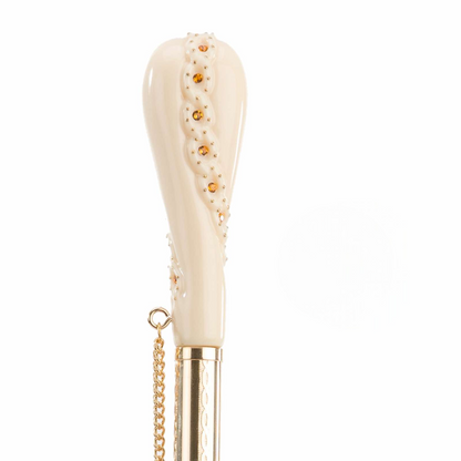 Burgundy Paisley Double Cloth Umbrella with Swarovski Crystal Handle