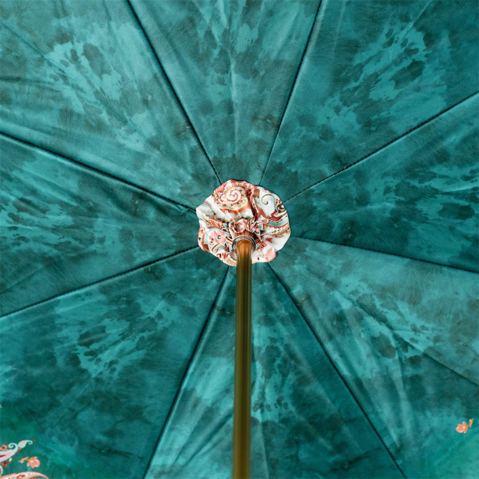 Burgundy Paisley Double Cloth Umbrella with Swarovski Crystal Handle