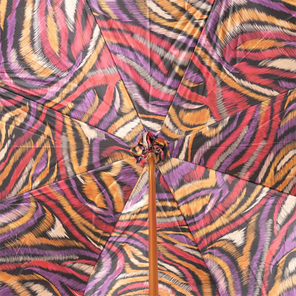 Luxury Multicolor Panther Umbrella with Enameled Brass Handle