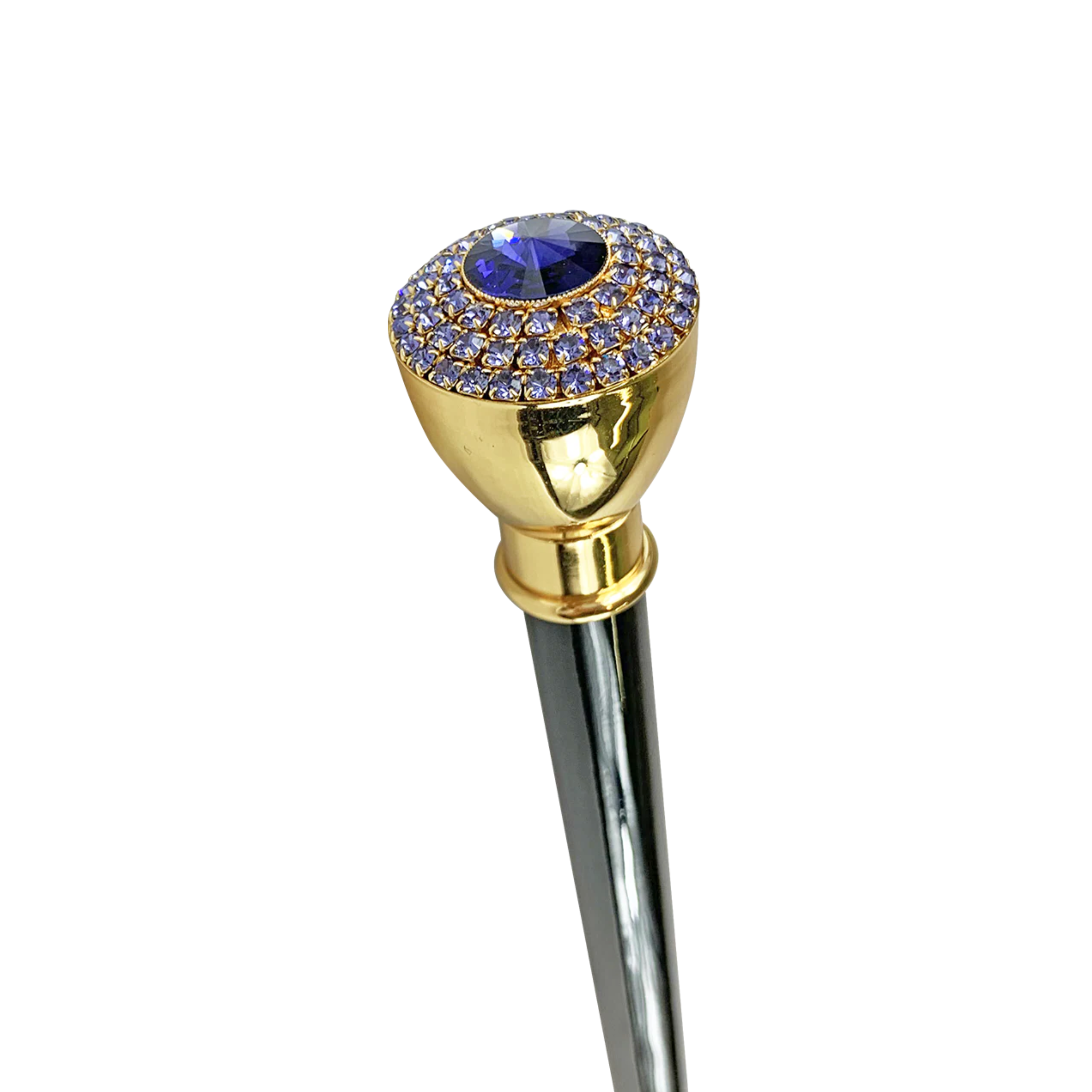 Luxury Gold-Plated Walking Cane with Tanzanite Crystals – Mylord