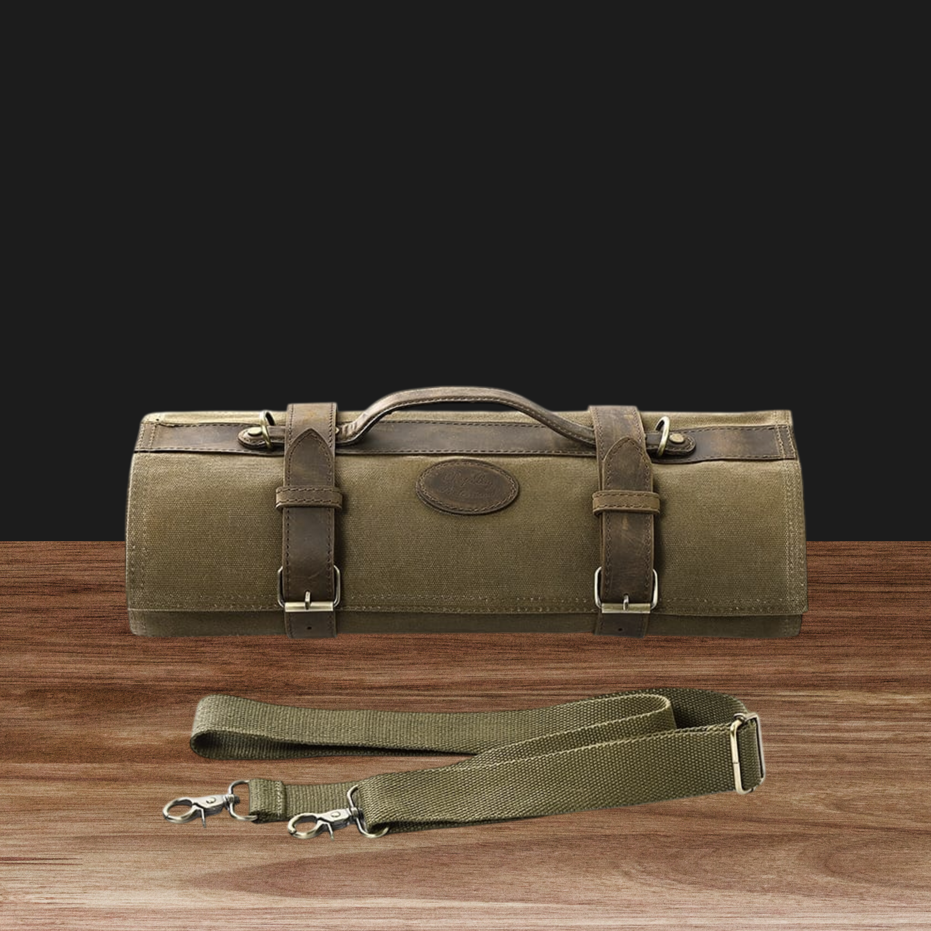 Waxed Canvas Knife Roll Bag