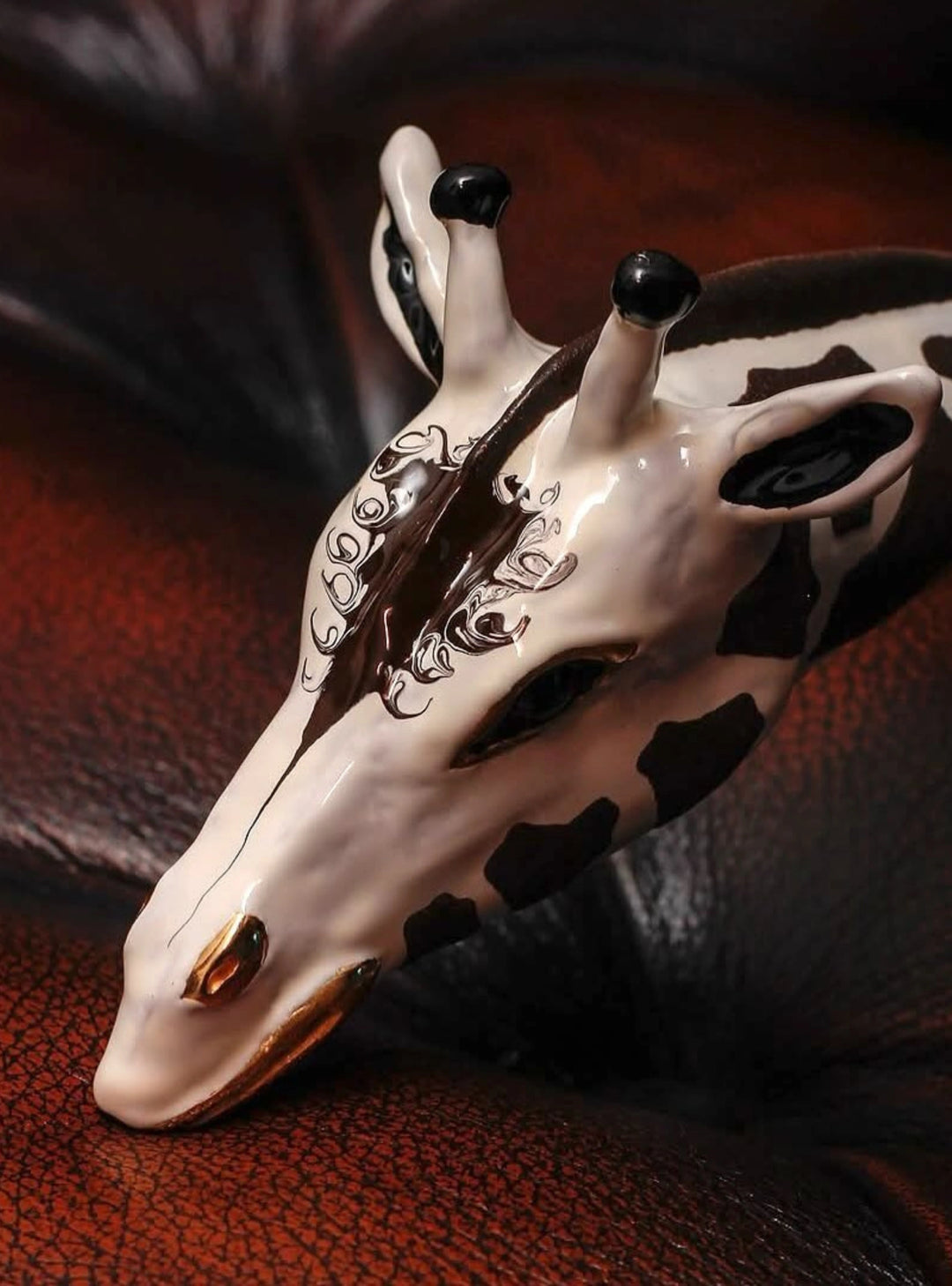 Giraffe Head Handle Shoehorn with Wooden Shaft - Italian Craft