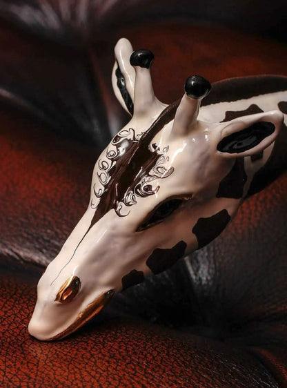 Giraffe Head Handle Shoehorn with Wooden Shaft - Italian Craft