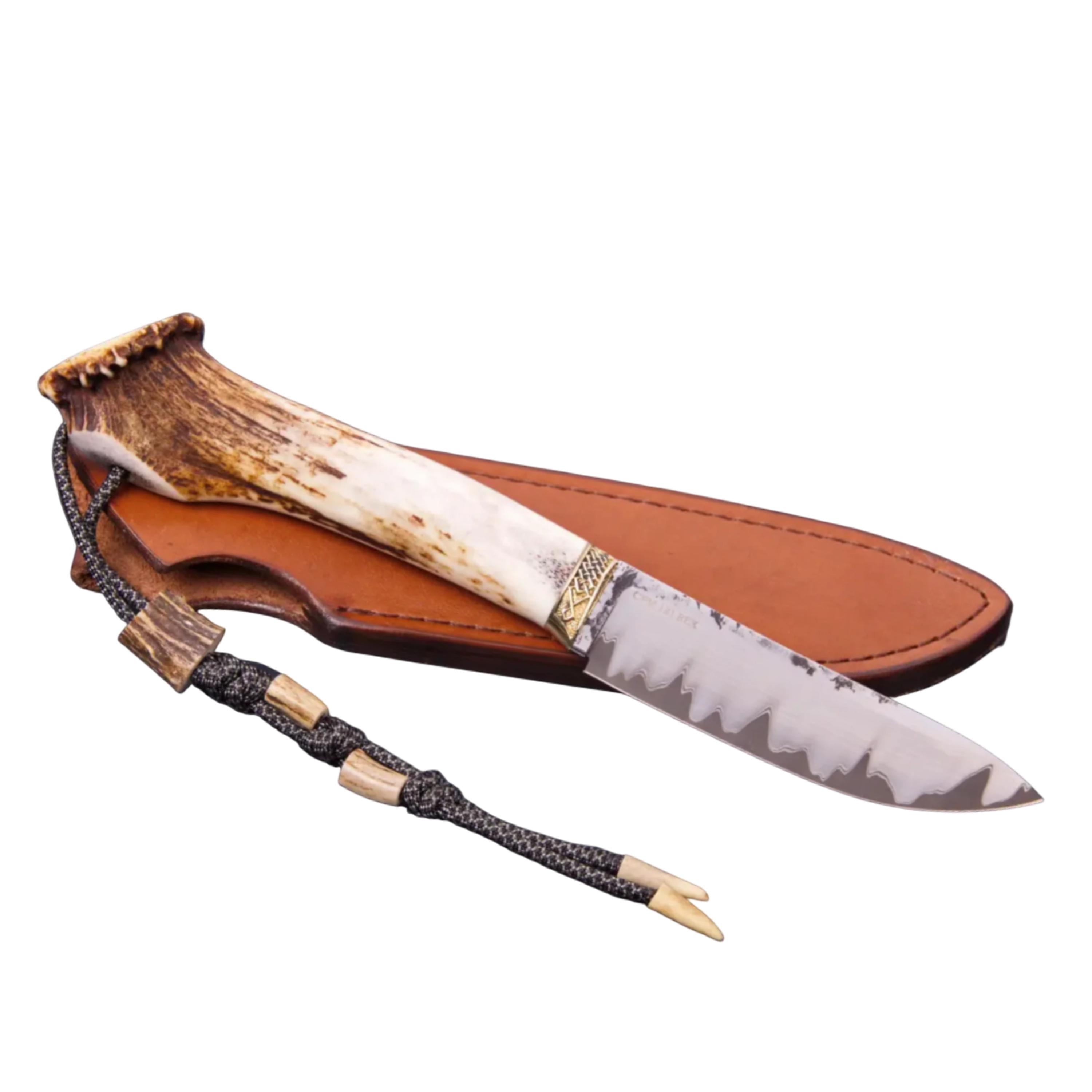 Author's Reindeer Laminate Knife: Showcasing Distinctive Deer Antler Accents