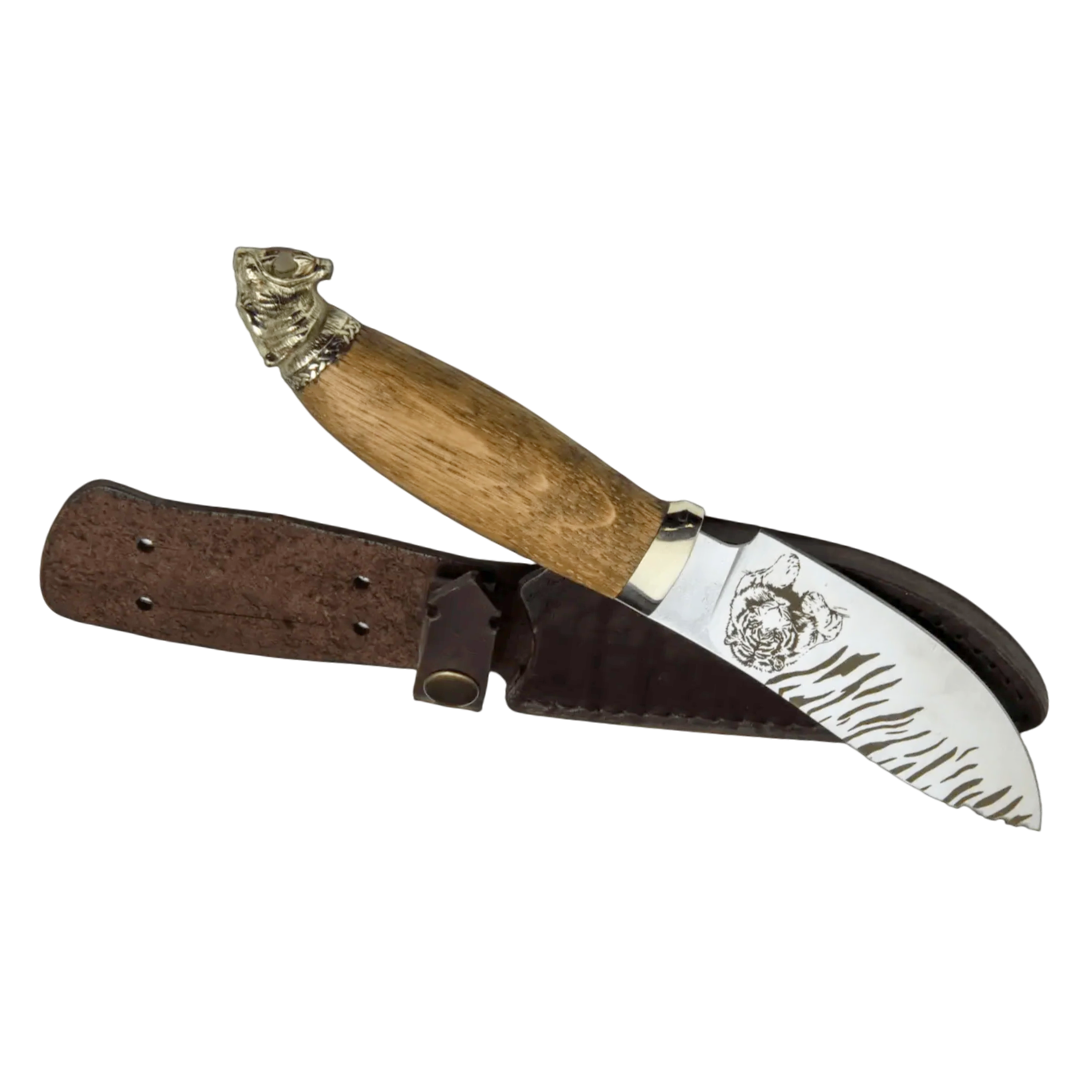 Designer and Unique Wooden Handle Hunting and Fishing Knife