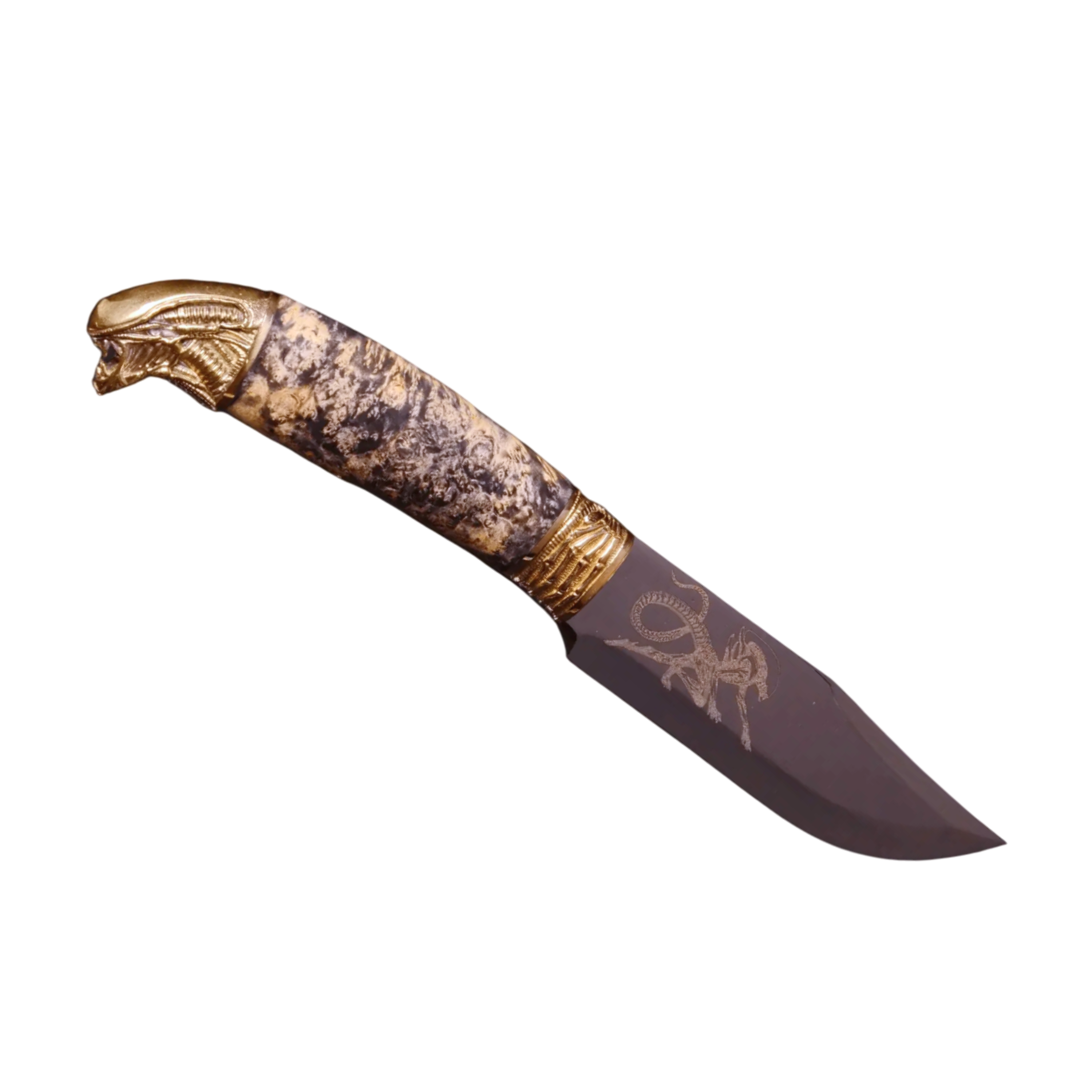 Elegant Compact Hunting and Fishing Knife with Blade Engraving