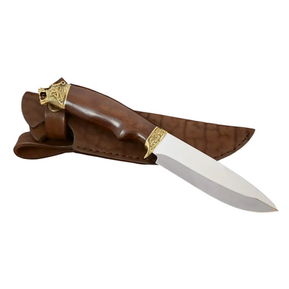Exclusive Unique Handle Collectible Knife with Leather Sheath - Elegant Knives