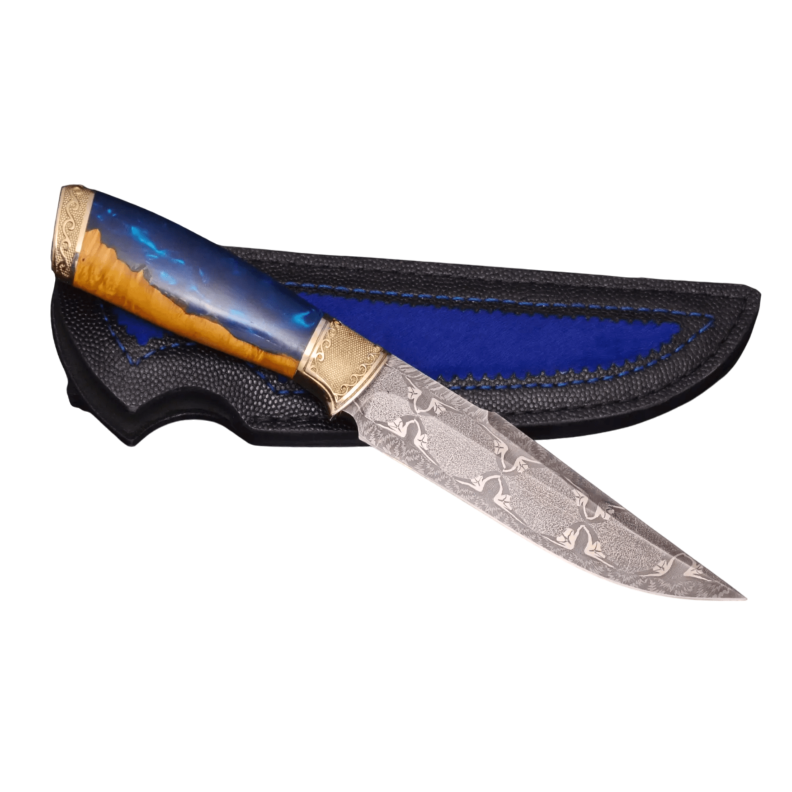 Exclusive Unique Hunting and Fishing Knife with Ukrainian Symbolic
