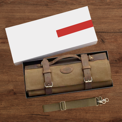 Waxed Canvas Knife Roll Bag