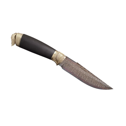 Handmade Mosaic Damascus Steel Knife with Hornbeam Handle