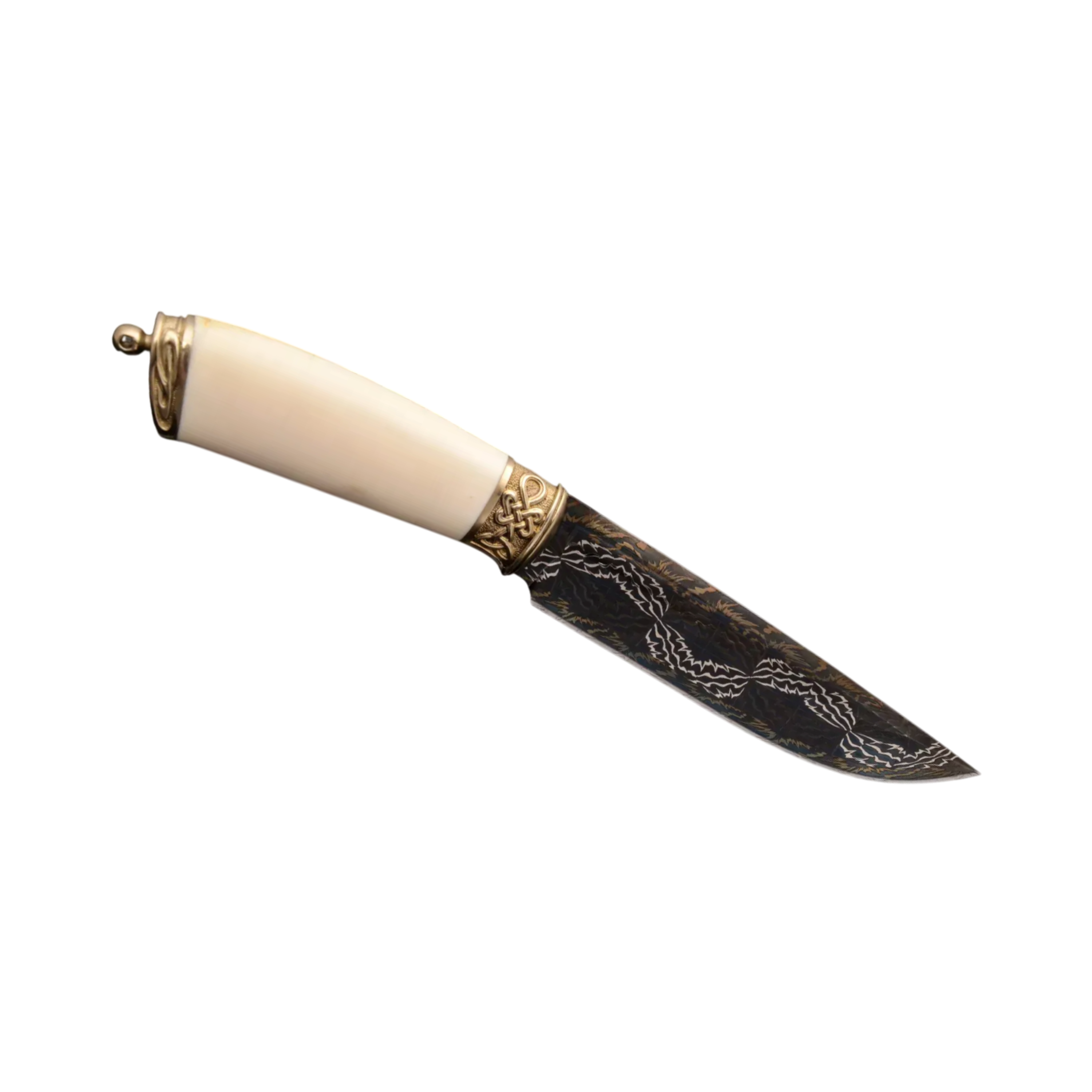 Limited Edition Collectible Knife – Mosaic Damascus and Walrus Ivory