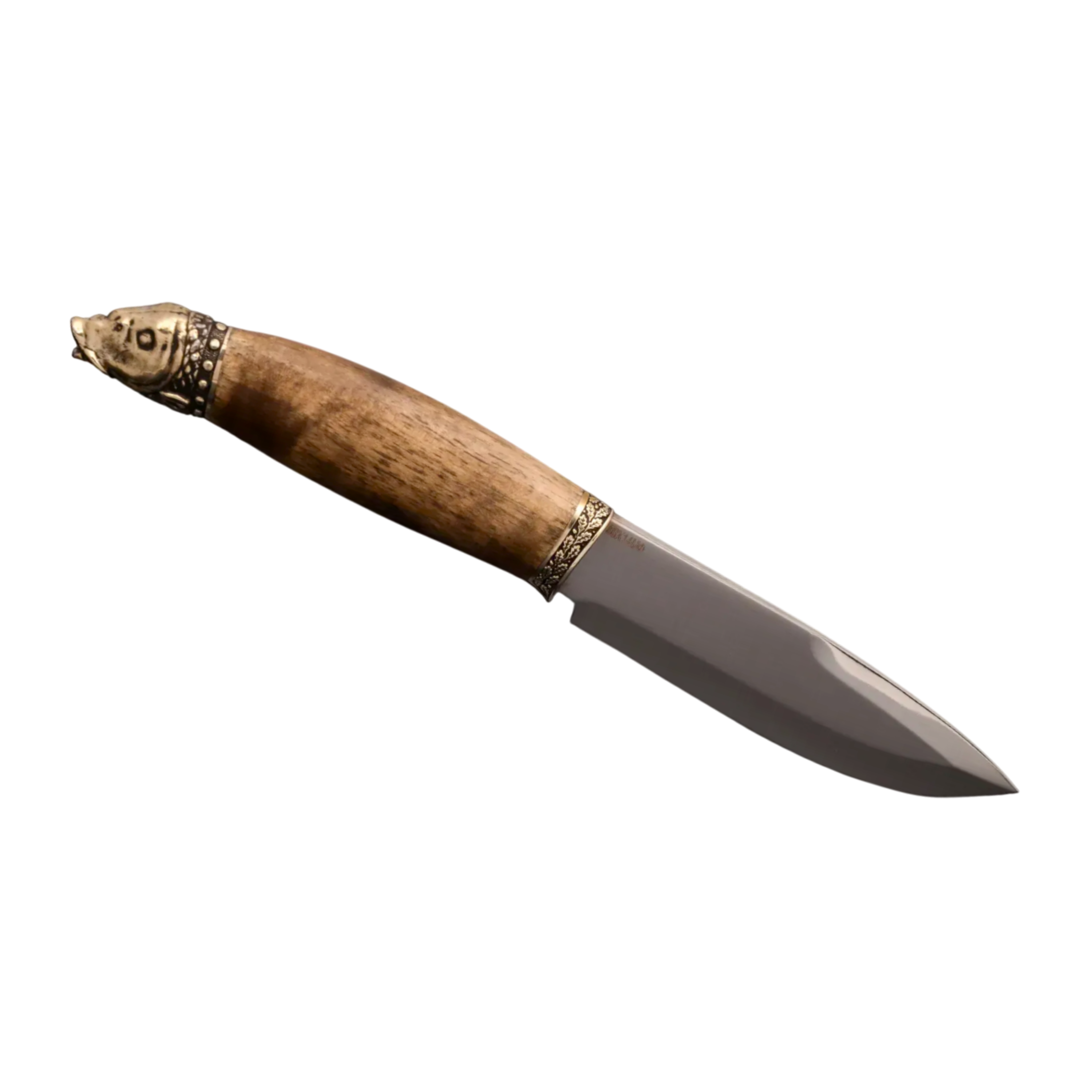 Refined Collectible Knife with Stainless Steel Blade and Walnut Handle