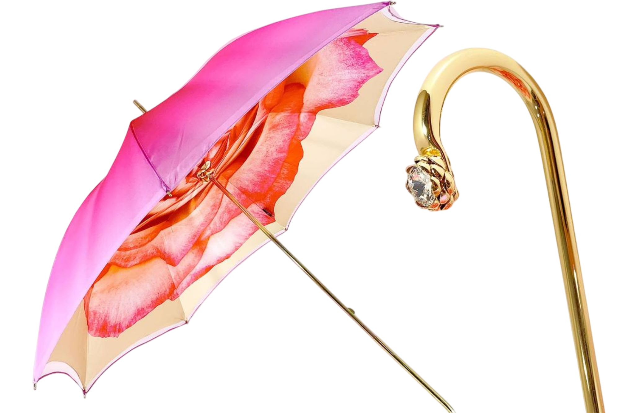Exclusive Elegant Pink Umbrella with Rose Design