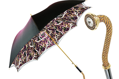 Unique Amethyst Elegance – Exclusive Plume Design Umbrella