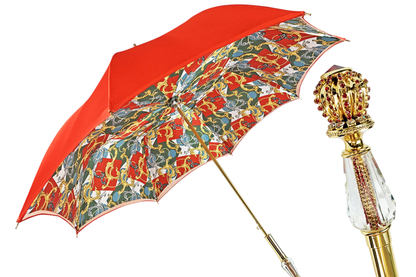 Exclusive Handcrafted Marvellous Red Umbrella with Jewel Handle
