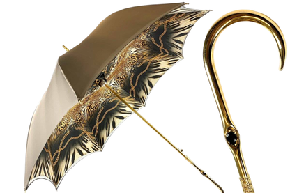 Elegant Double Cloth Umbrella in Luxurious Chocolate Tone
