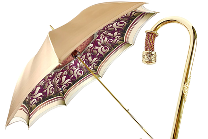 Exclusive Handmade Cream Umbrella – Abstract Design