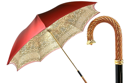 Luxurious Baroque Print Umbrella – Handmade Italian Elegance
