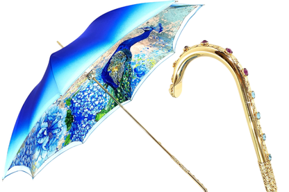 Luxury Peacock Umbrella – Italian Handmade Masterpiece