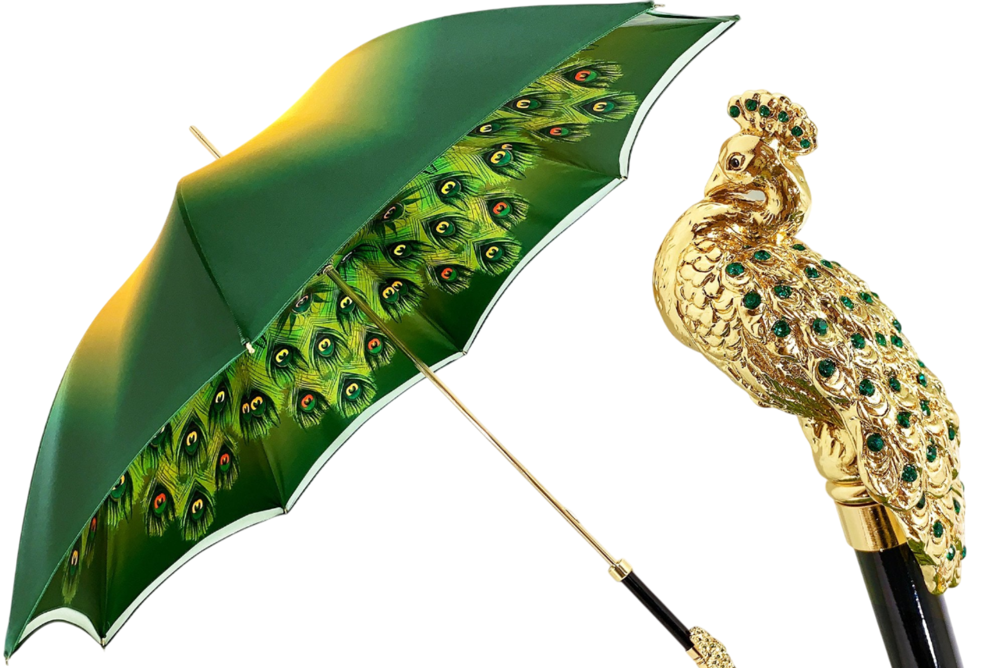 Exclusive Green Peacock Umbrella – Elegant Handmade Design