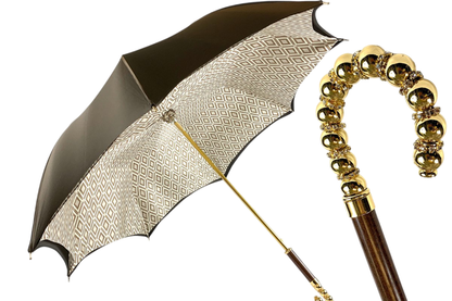 Brown Elegance – Double Cloth Umbrella with Rhombus Pattern