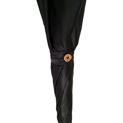 Elegant Double Canopy Men’s Umbrella with Blue Striped Interior