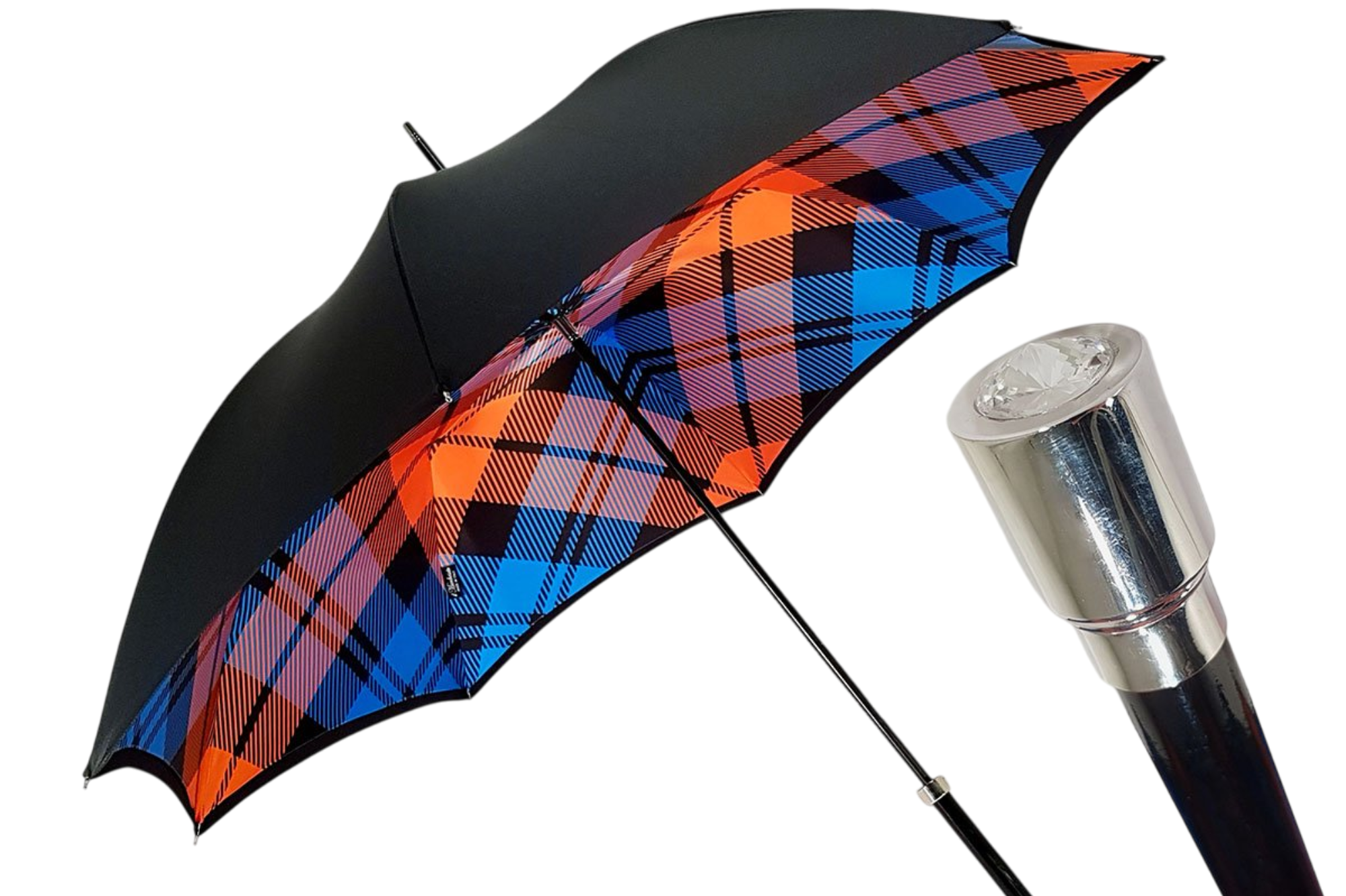 Swarovski-Embellished Handle Multicolor Double-Canopy Luxury Umbrella