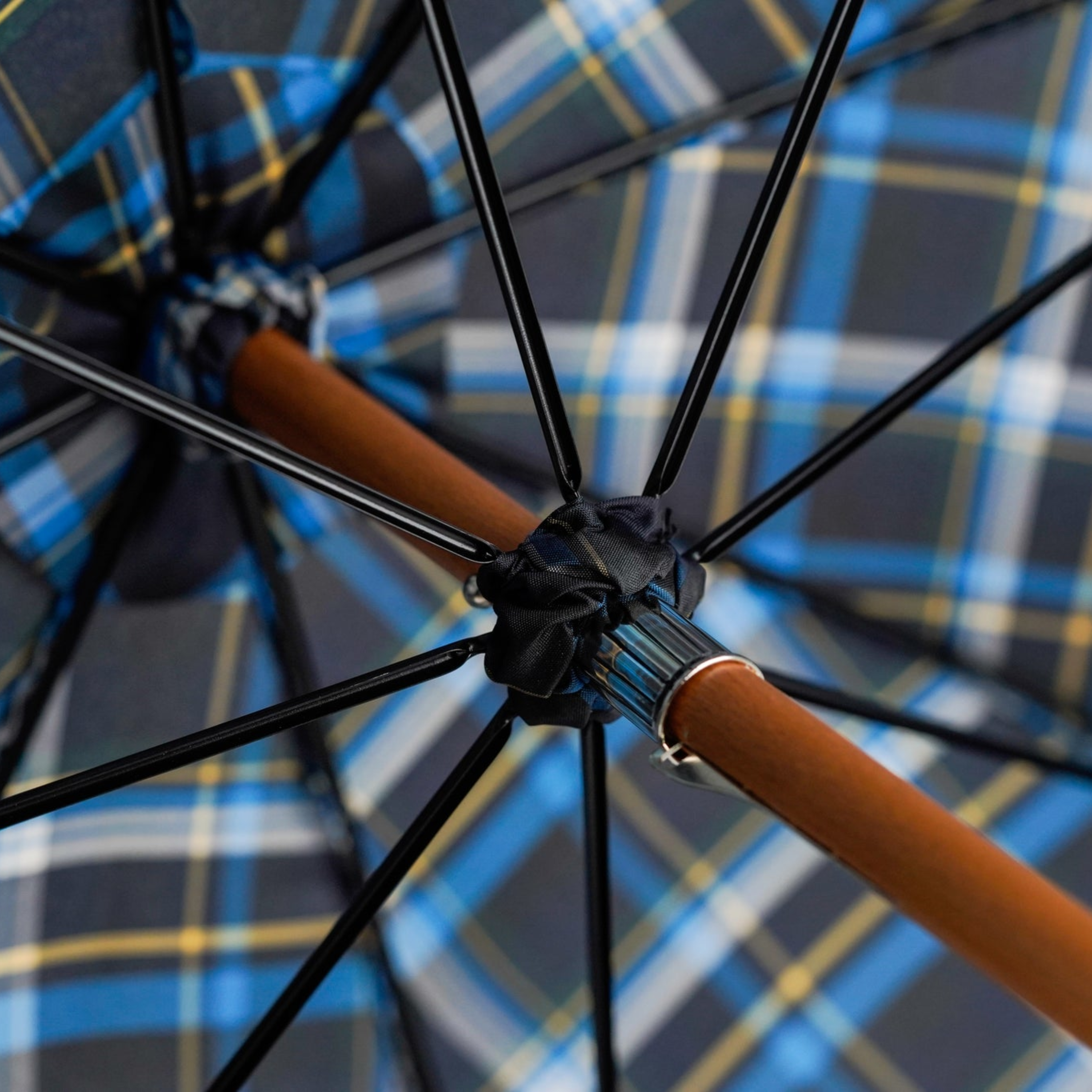 Handcrafted Designer Italian Umbrella with Natural Chestnut Root Handle