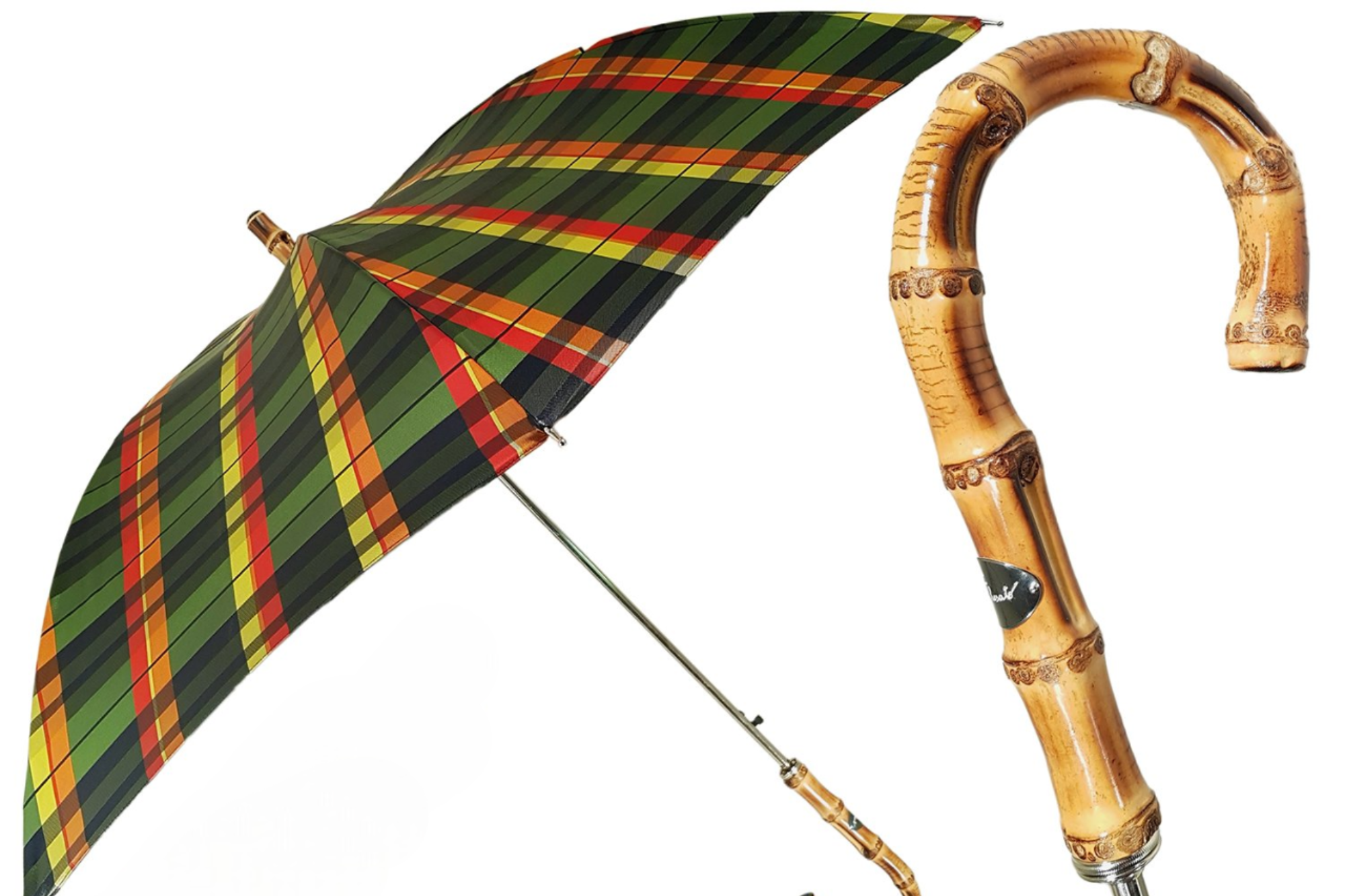 Elegant Timeless Italian Men’s Umbrella with Whangee Bamboo Handle