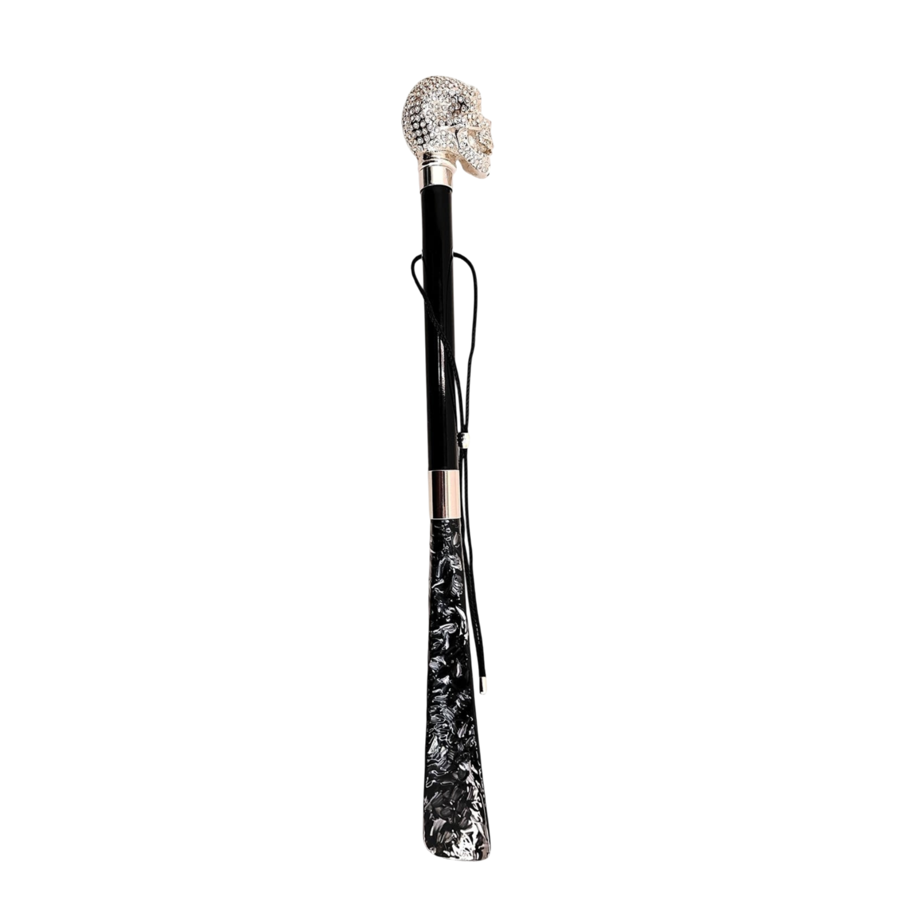 Luxury Italian Silver Skull Shoehorn Encrusted with Swarovski Crystals