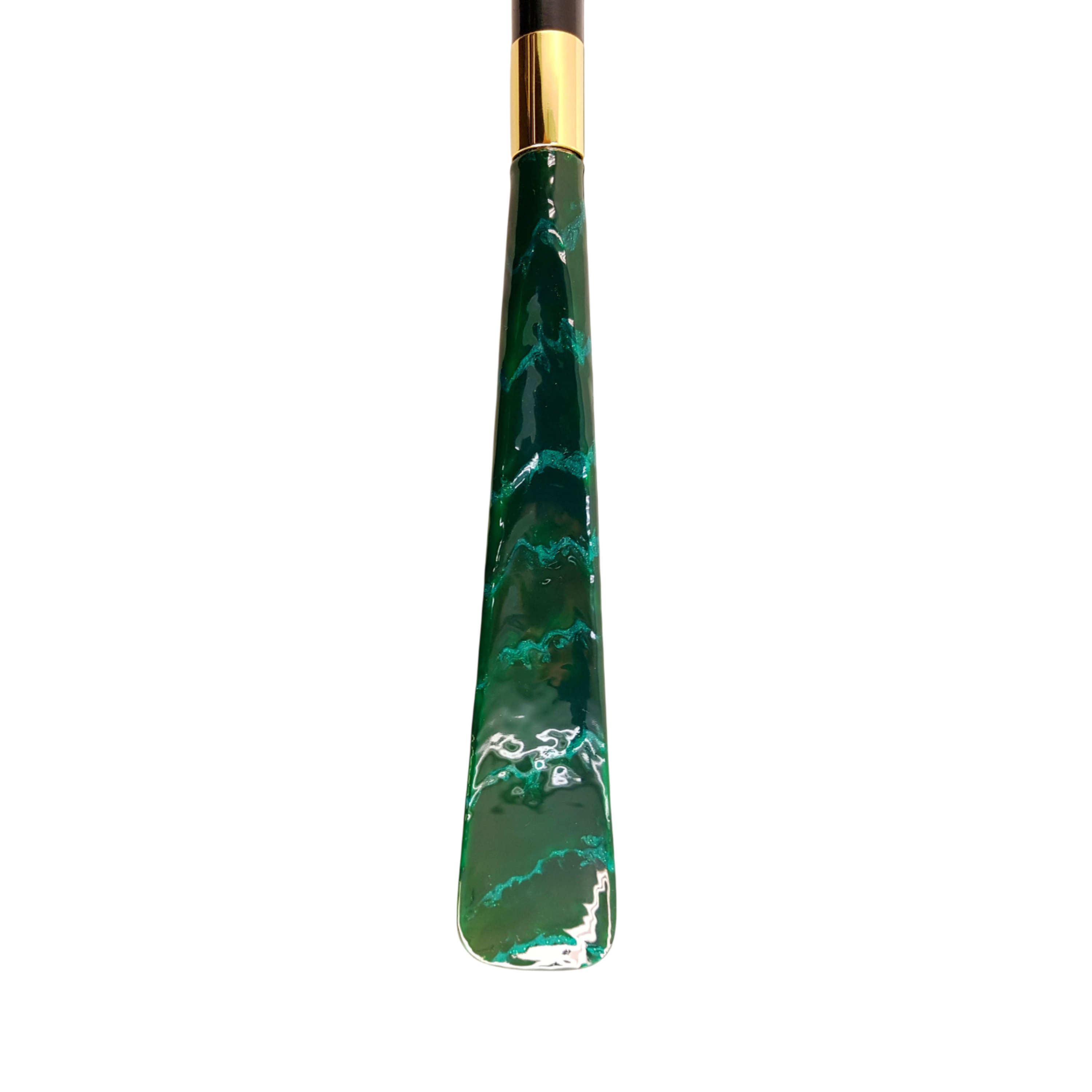 Enamelled Parrot Handle and Golden Accents Elegant Italian Shoehorn