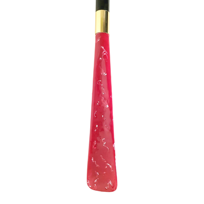 Italian Shoehorn with Enamelled Rooster Handle and Golden Accents
