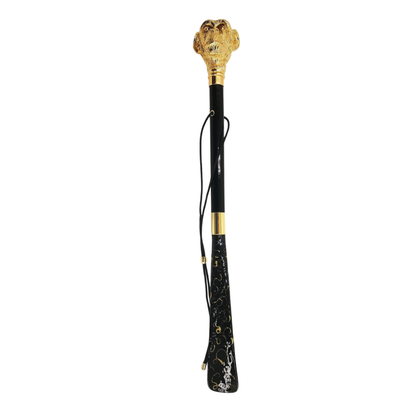 Elegant Designer Italian Shoehorn with Golden Monkey Handle