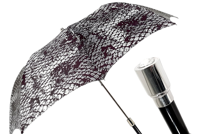 Luxurious Folding Umbrella for Men with Swarovski Crystal Detail