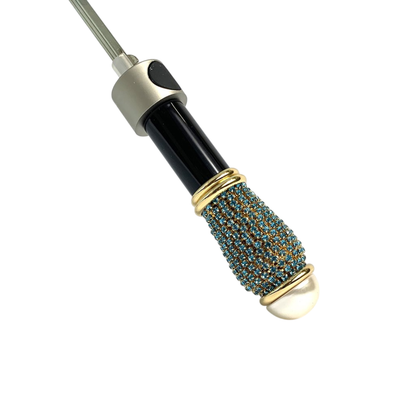 Elegant Women’s Folding Umbrella with 24K Jeweled Handle