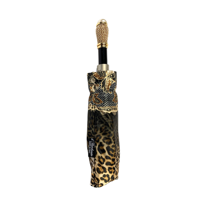 Animalier Women's Folding Umbrella – Luxury Leopard Design