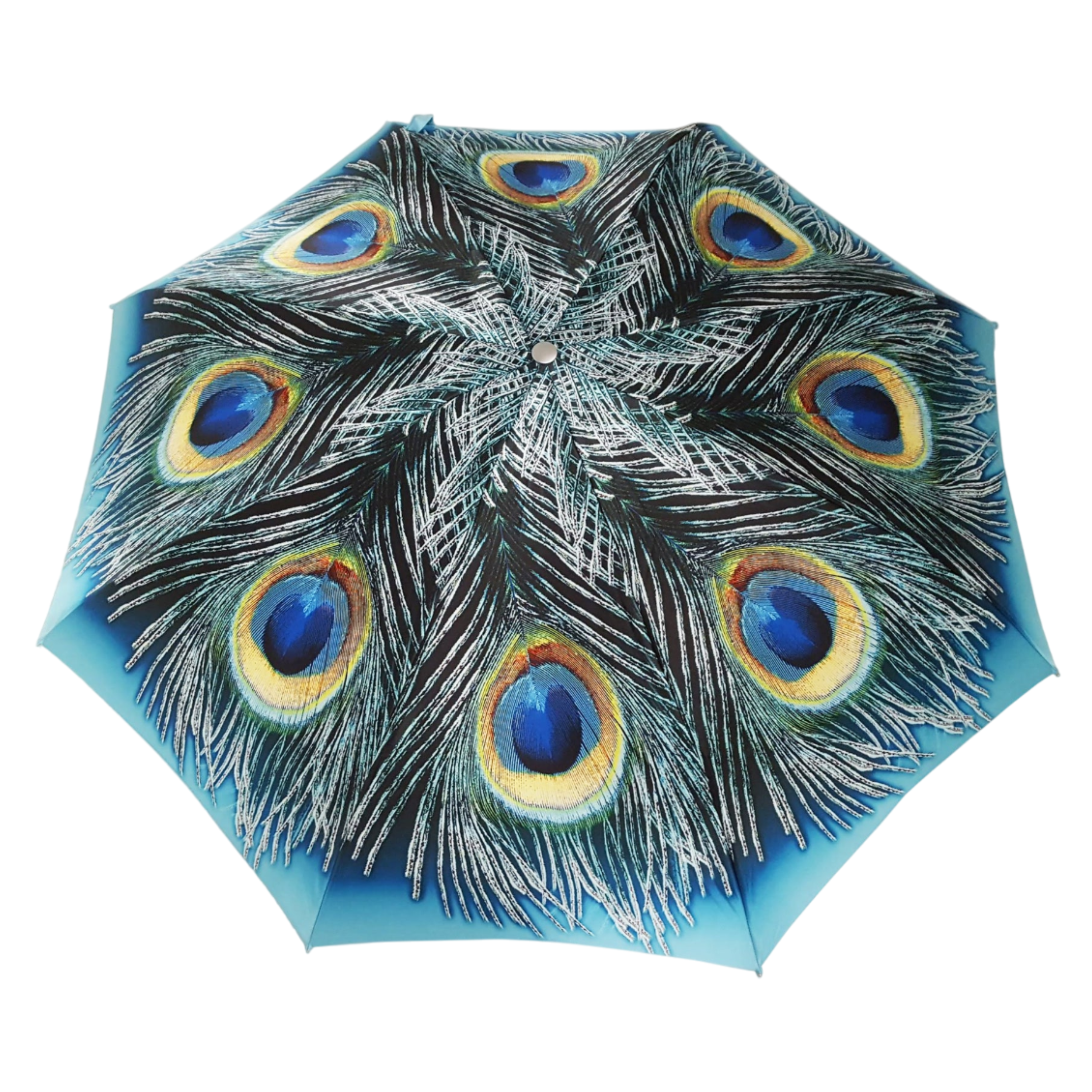Exclusive Beautiful Compact Umbrella with Peacock Print Design