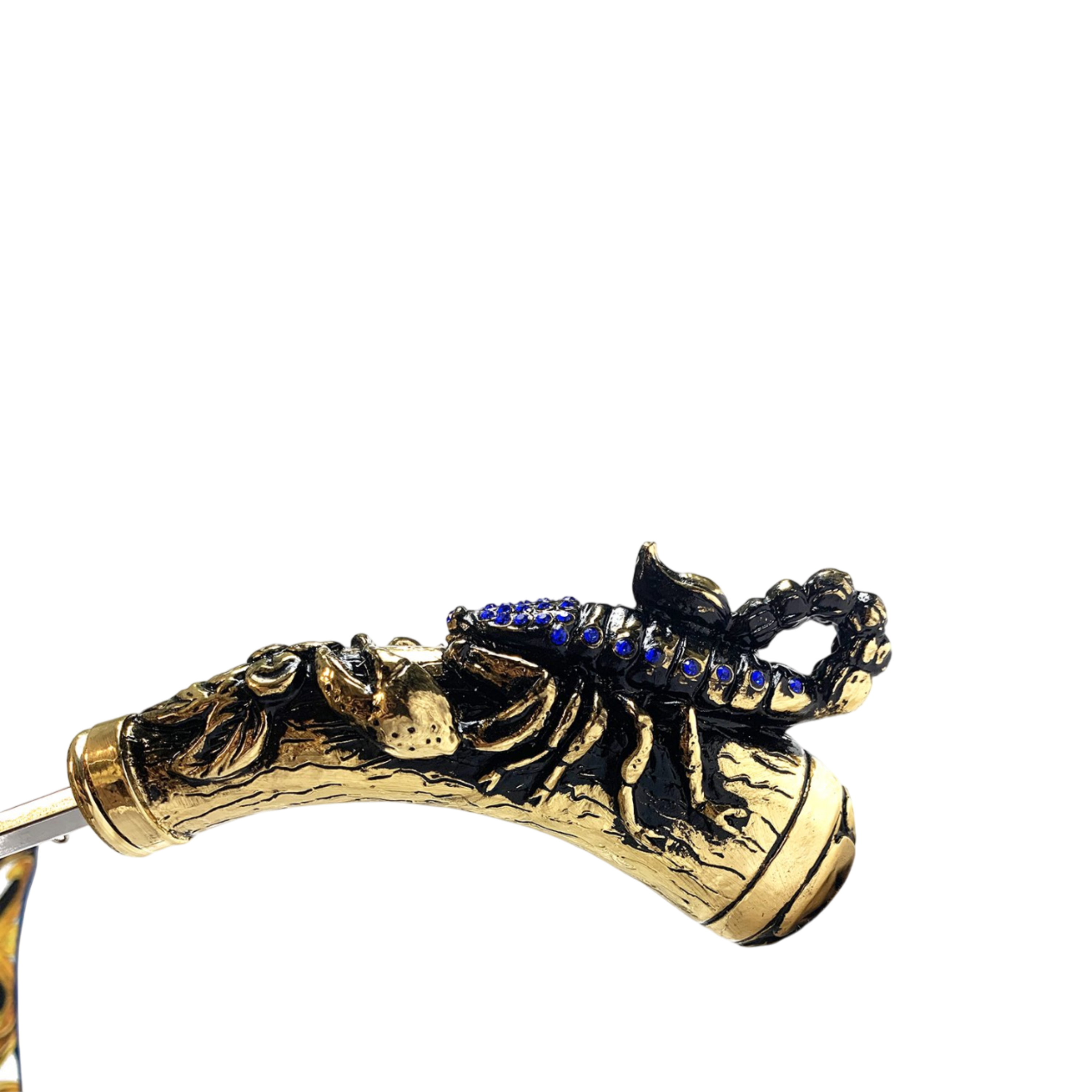 Luxury Umbrella with 24K Golden Scorpion Handle and Sapphire Crystals