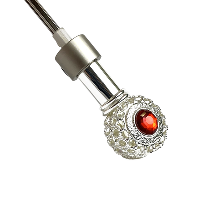 Elegant Design with Jeweled Silver-Plated Handle Folding Umbrella