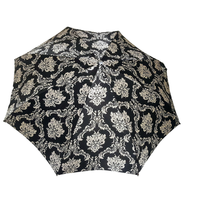 Lightweight and Elegant Baroque Black and White Folding Umbrella