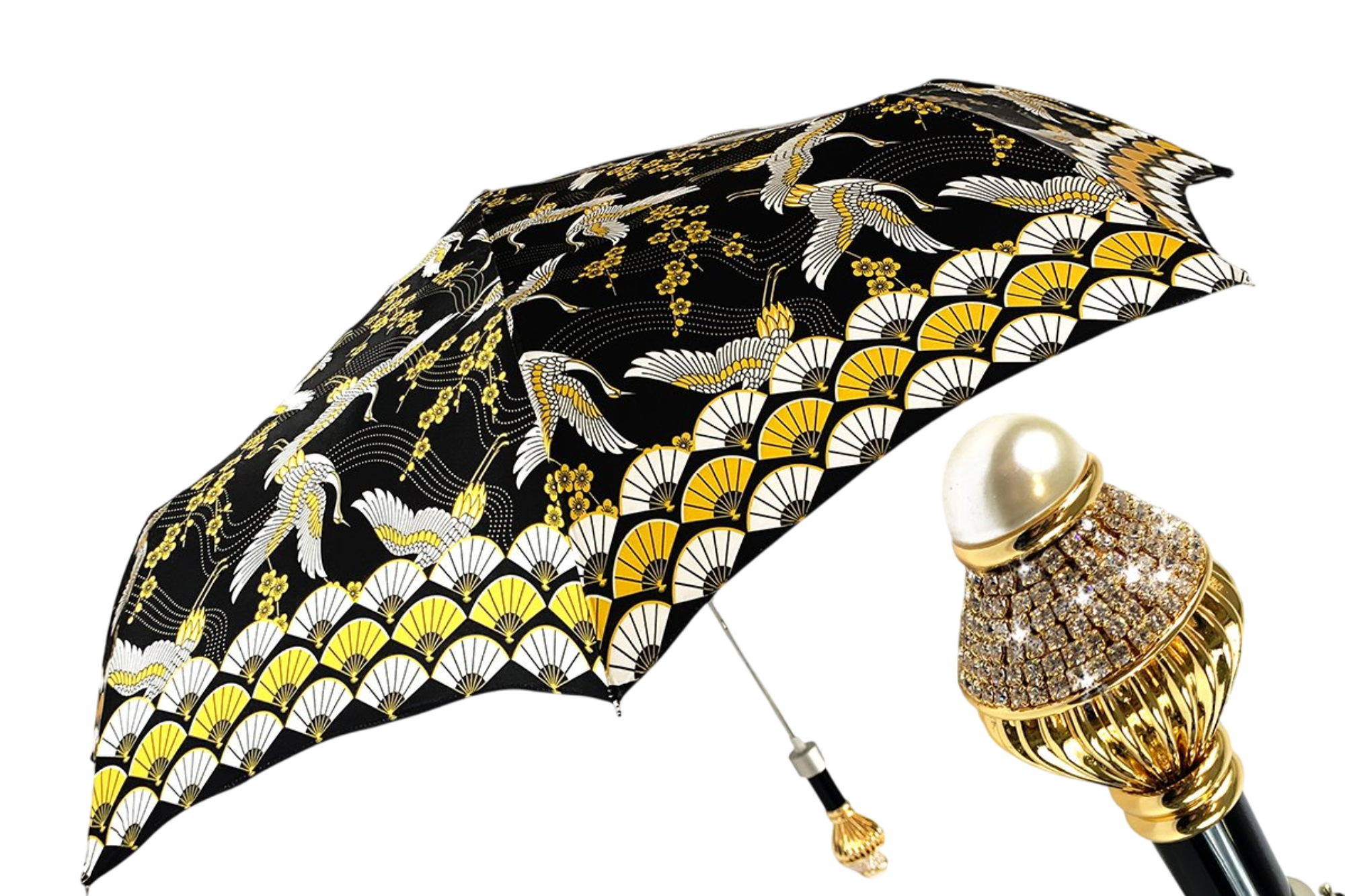 Elegant, Lightweight and Luxurious Heron Art Folding Umbrella