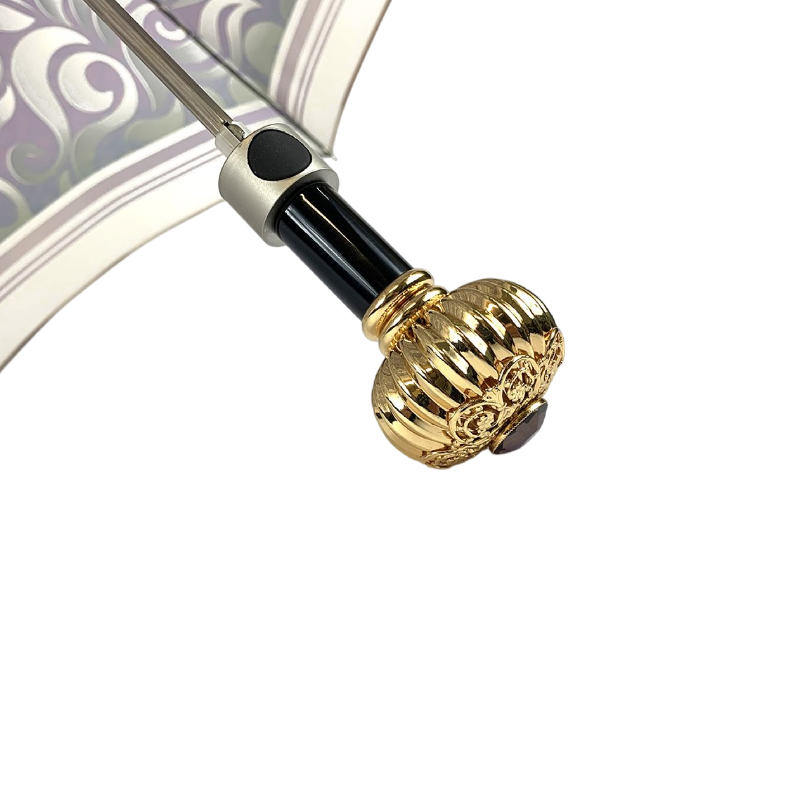 Elegant Women's Folding Umbrella – Filigree and Amethyst Handle