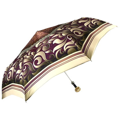 Elegant Women's Folding Umbrella – Filigree and Amethyst Handle