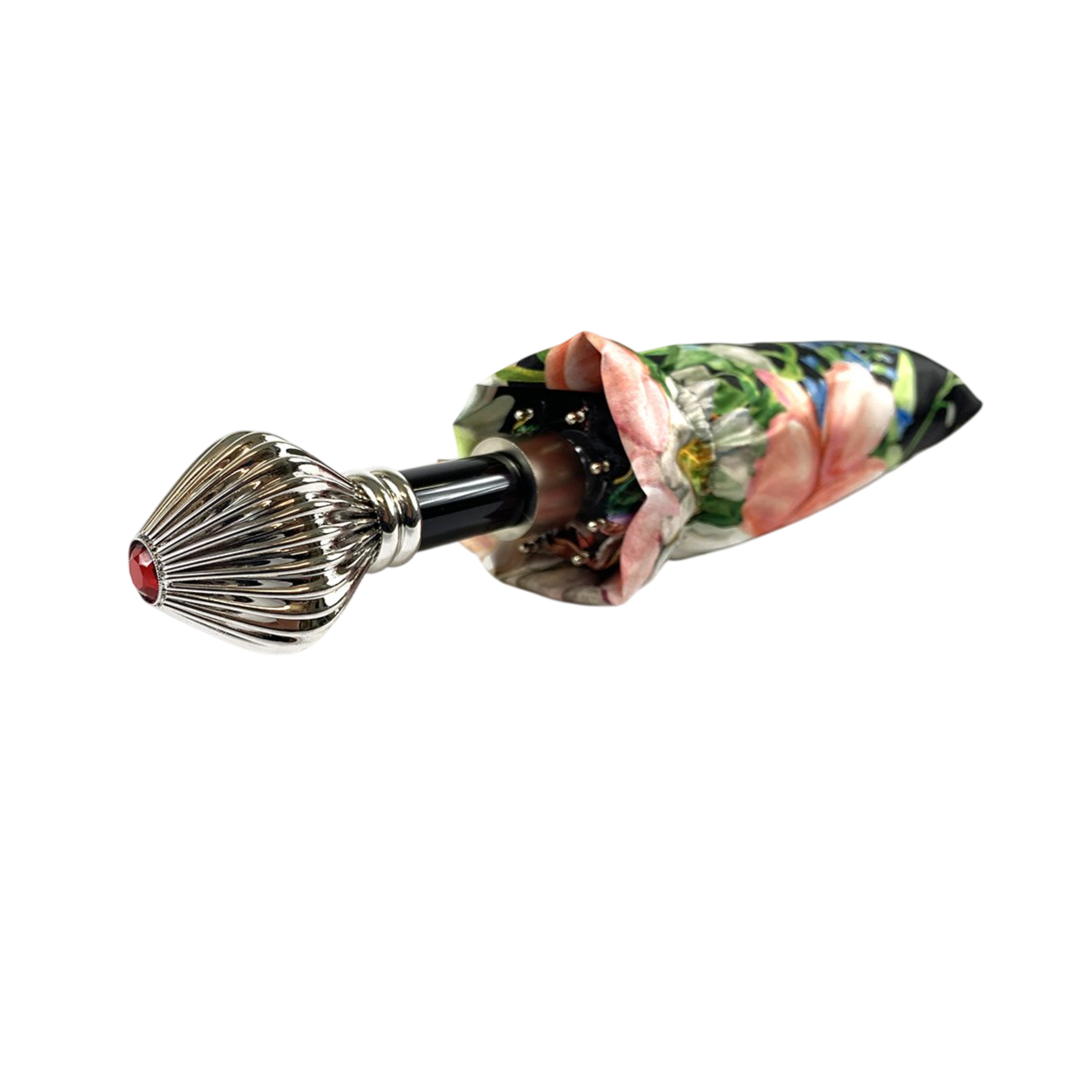 Exclusive Designer Silver-Plated Folding Umbrella for Women