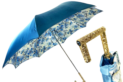 24K Goldplated Handle with Crystals Sugar-Paper Colored Umbrella