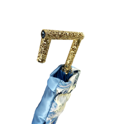 24K Goldplated Handle with Crystals Sugar-Paper Colored Umbrella