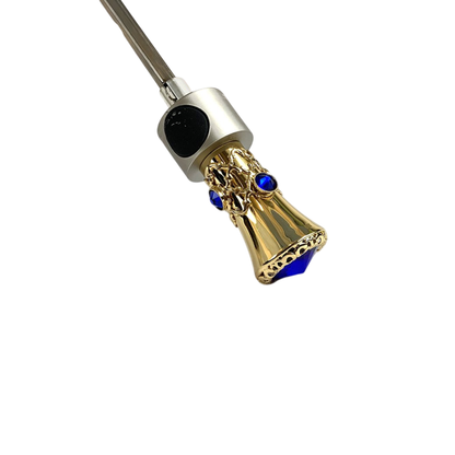 Luxury Abstract Design Folding Umbrella – 24K Jeweled Handle