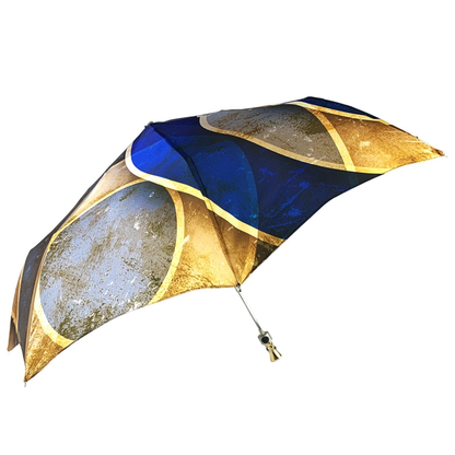 Luxury Abstract Design Folding Umbrella – 24K Jeweled Handle