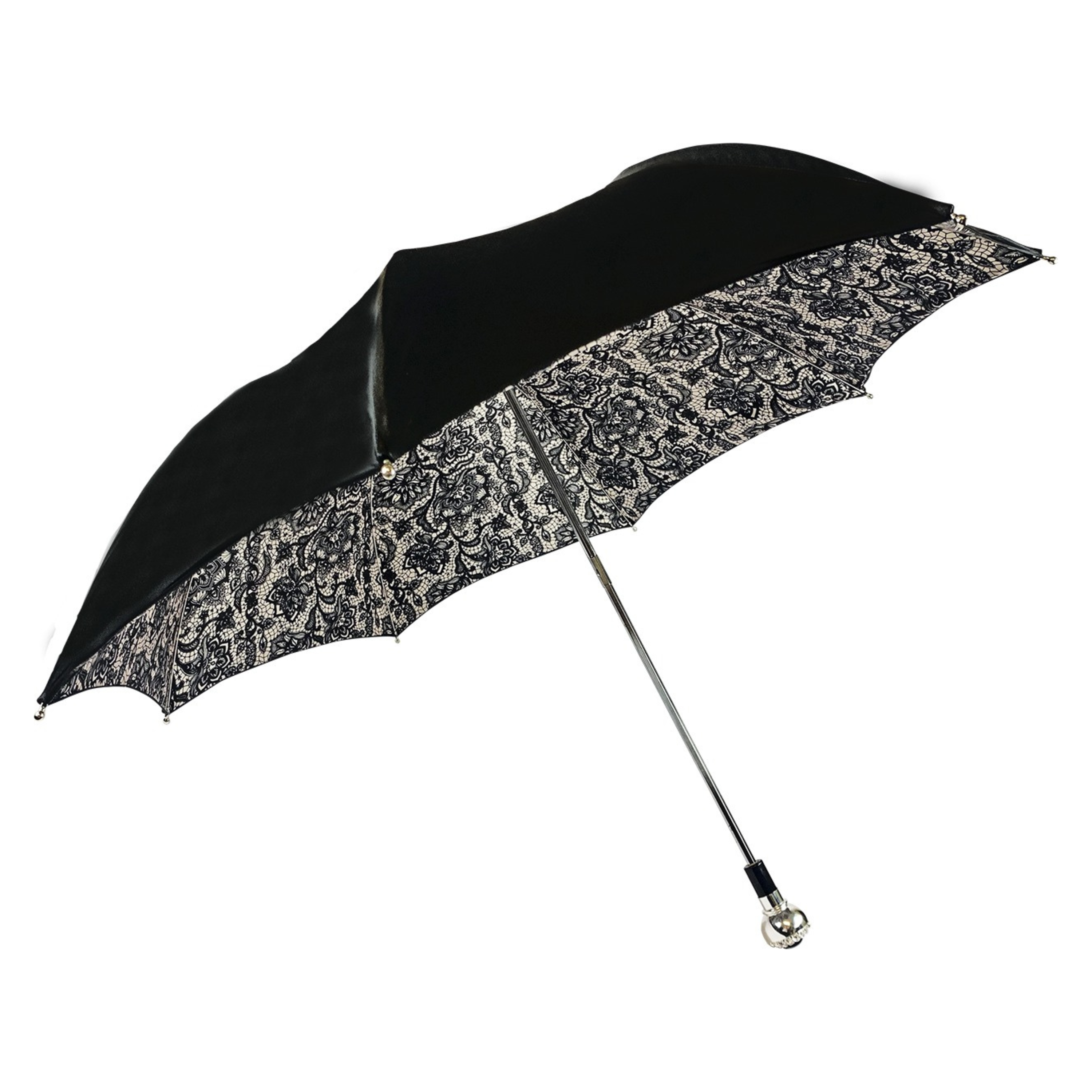 Folding Double Canopy Umbrella – Elegant Lace Design