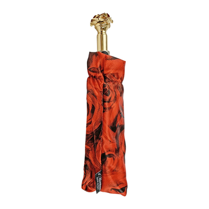 Romantic Folding Umbrella – 24K Gold-Plated Rose Handle
